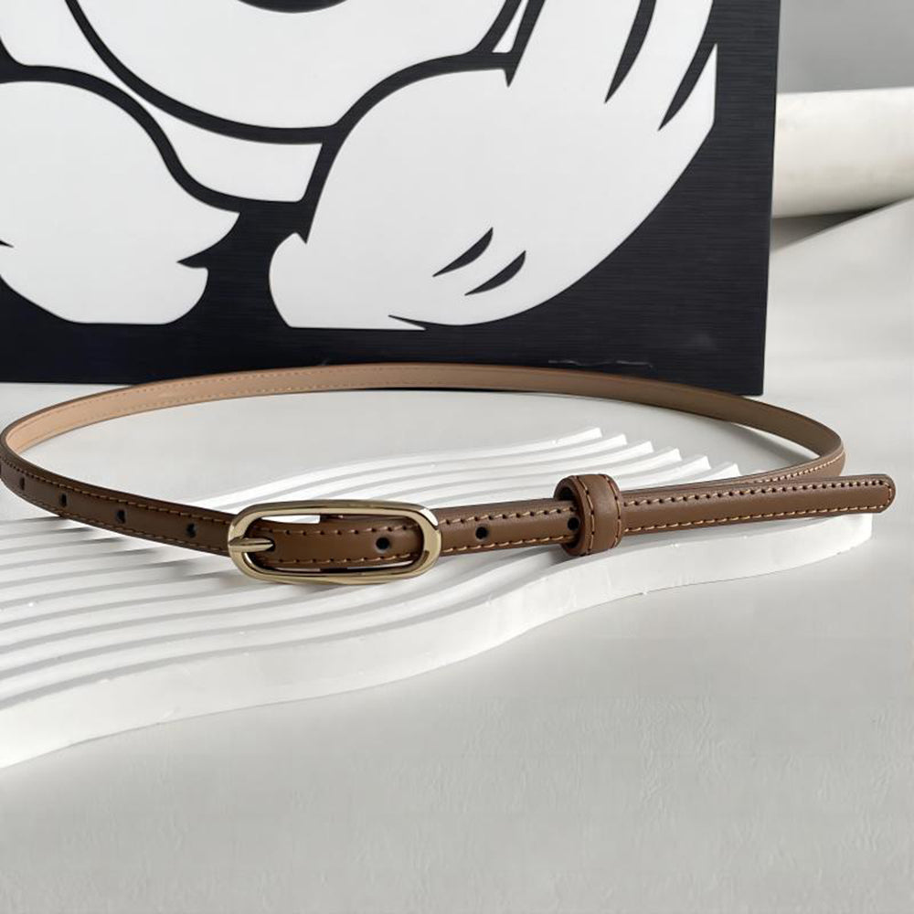 Minimalist Solid Color Skinny PU Leather Belt 6W6JBT189
