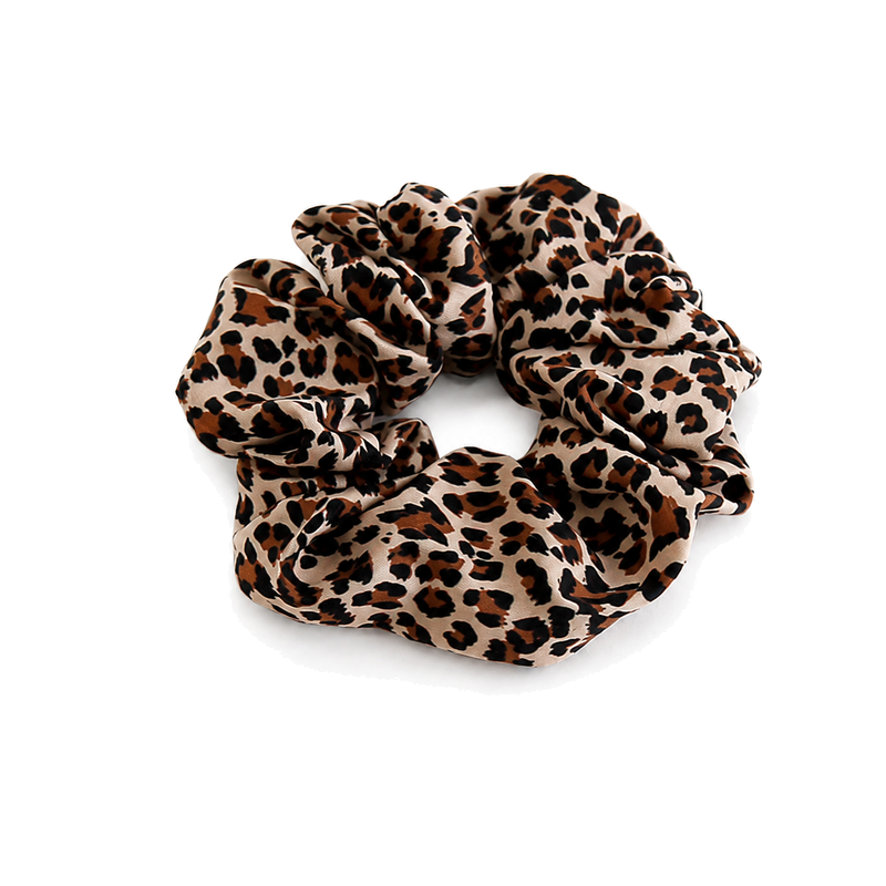 Vintage Leopard Print Ruffled Elastic Scrunchies 6W6HSR321