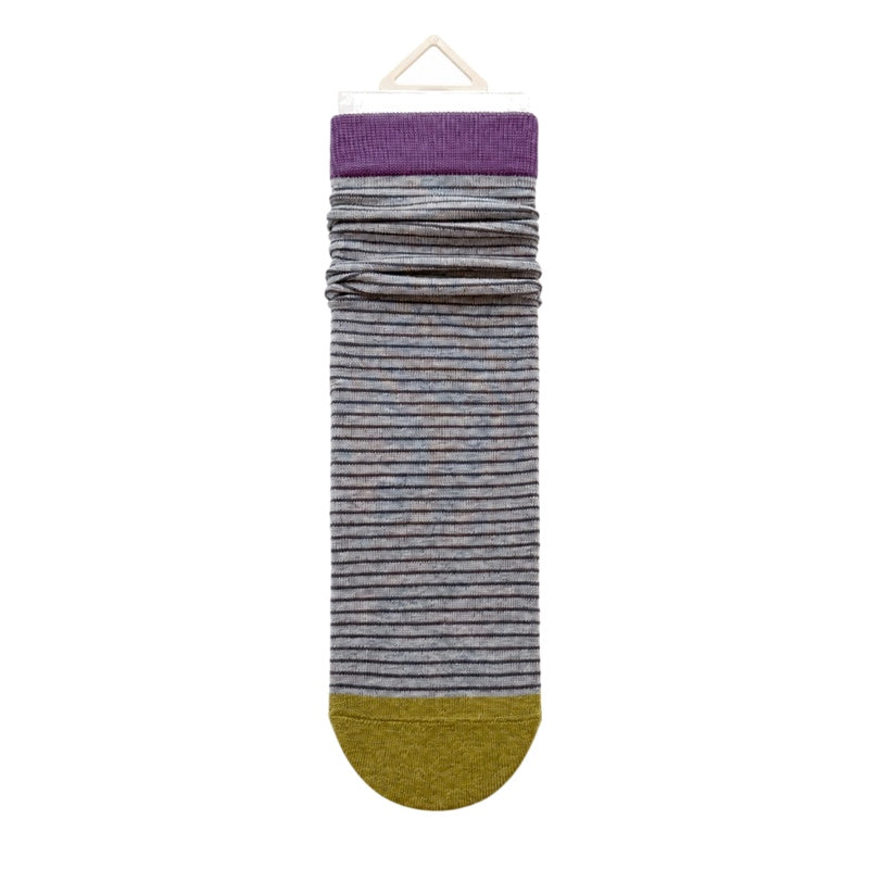 Color Block Striped Crew Socks - DippedShop Wholesale - #4851