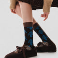 Vintage Floral Embossed Split Toe Tabi Socks 6W8FSO687