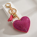 Rhinestone Heart Tassel Bag Charm - DippedShop Wholesale - #6499