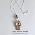 Wooden Geometric Pendant Necklace - DippedShop Wholesale - #9651