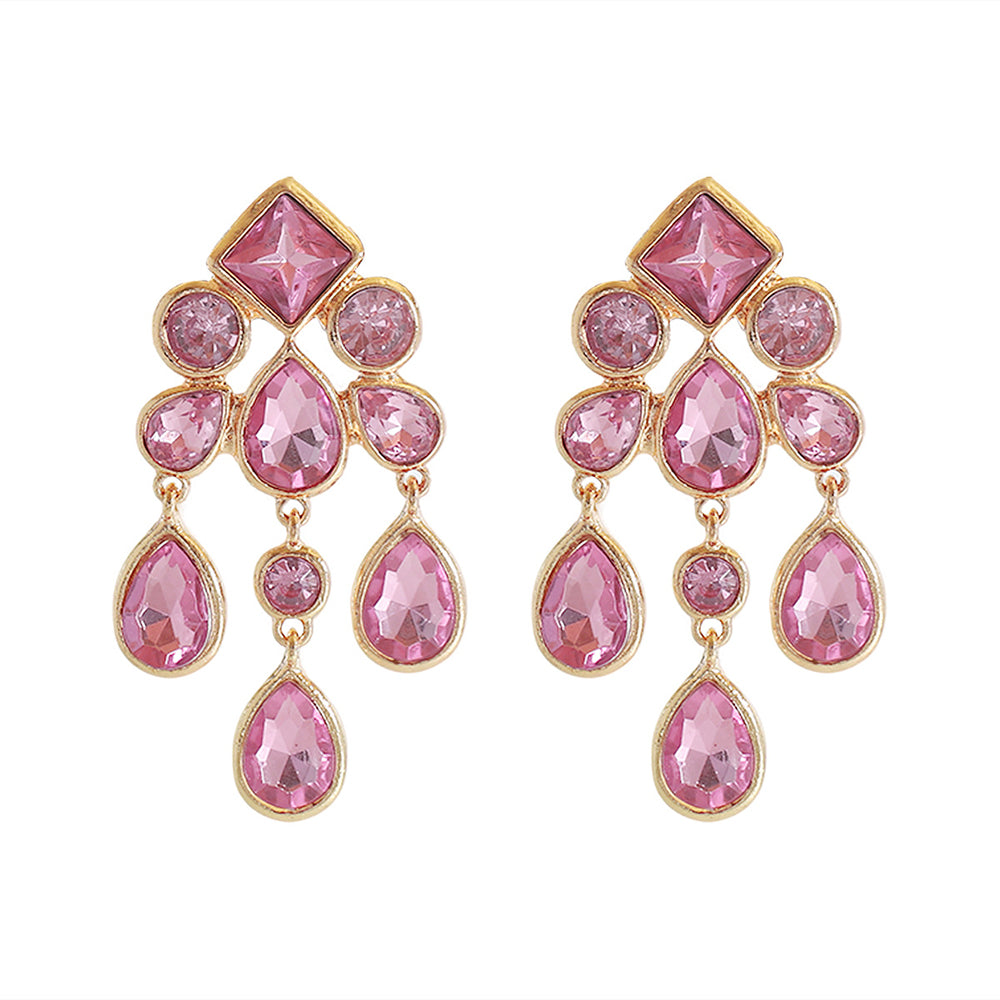 Crystal Teardrop Dangle Earrings - DippedShop Wholesale - #7427