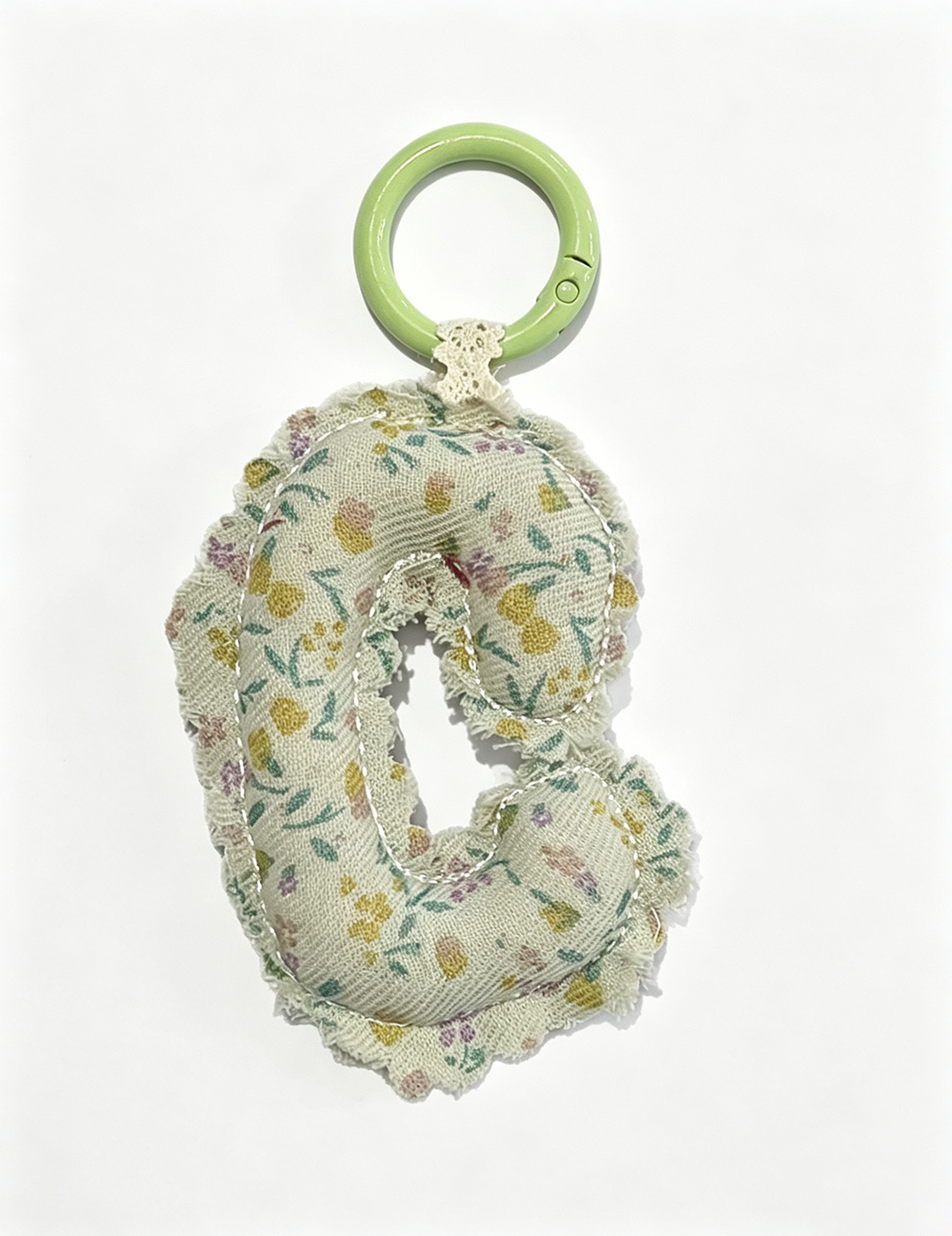 Stylish Floral Print Letters Shape Bag Charm 6W10BBC424