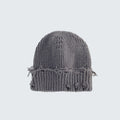 Solid Color Distressed Ripped Knit Beanie 6W6HAT664
