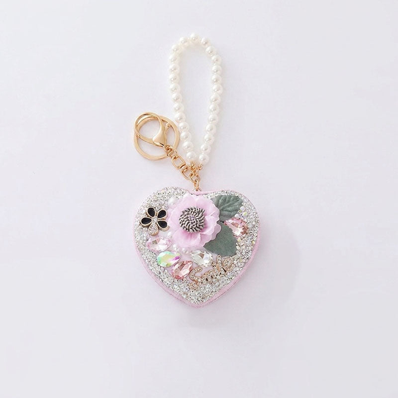 3D Floral Rhinestone Bag Charm - DippedShop Wholesale - #0595
