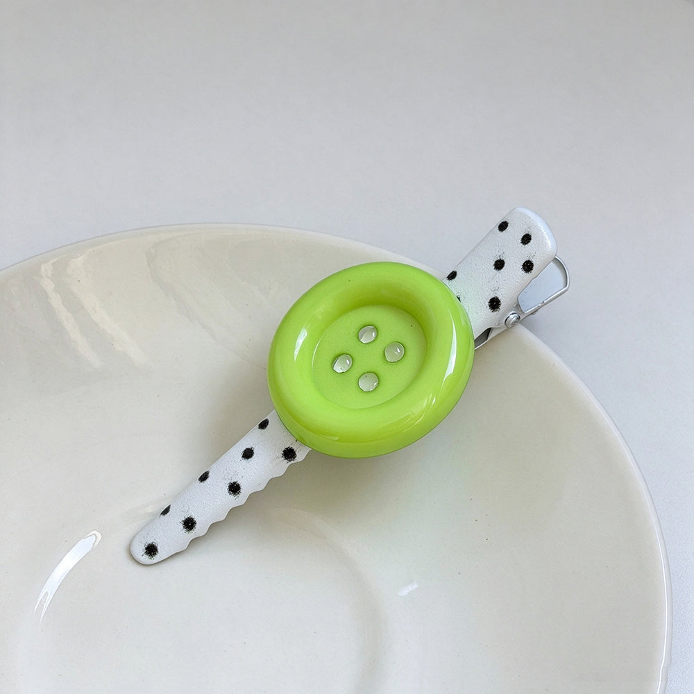 Polka Dot Alligator Hair Clip - DippedShop Wholesale - #8659