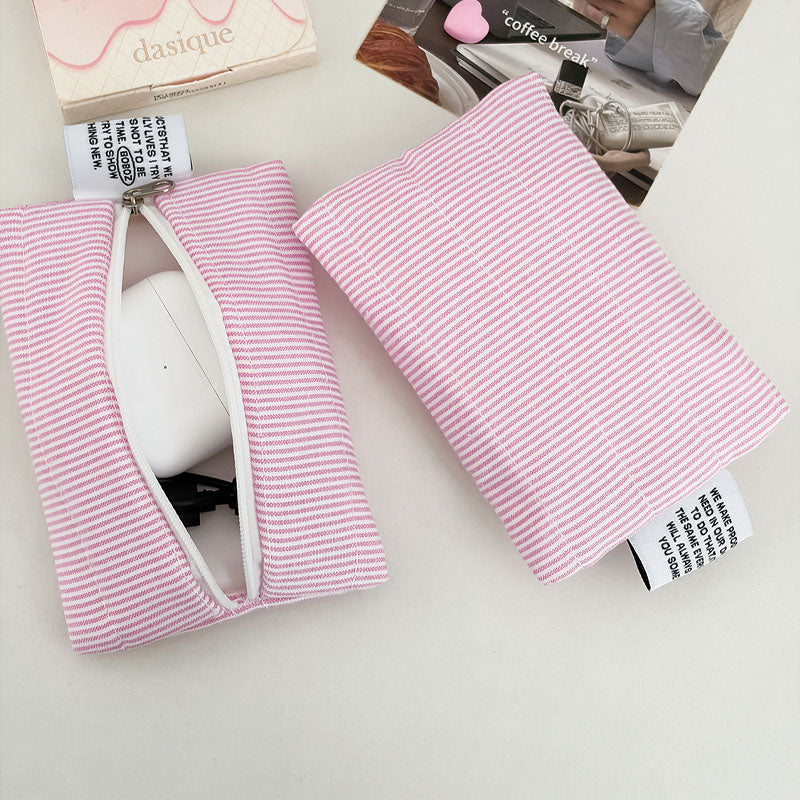 Simple Color Block Striped Key Coin Purse 6S10BWB115