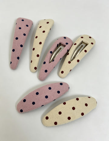 Cute Polka Dot Non Crease Snap Hair Clip 6W6HCP1625