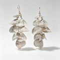 Boho Gold Plated Layered Floral Leaf Dangle Earrings 6W6JER709