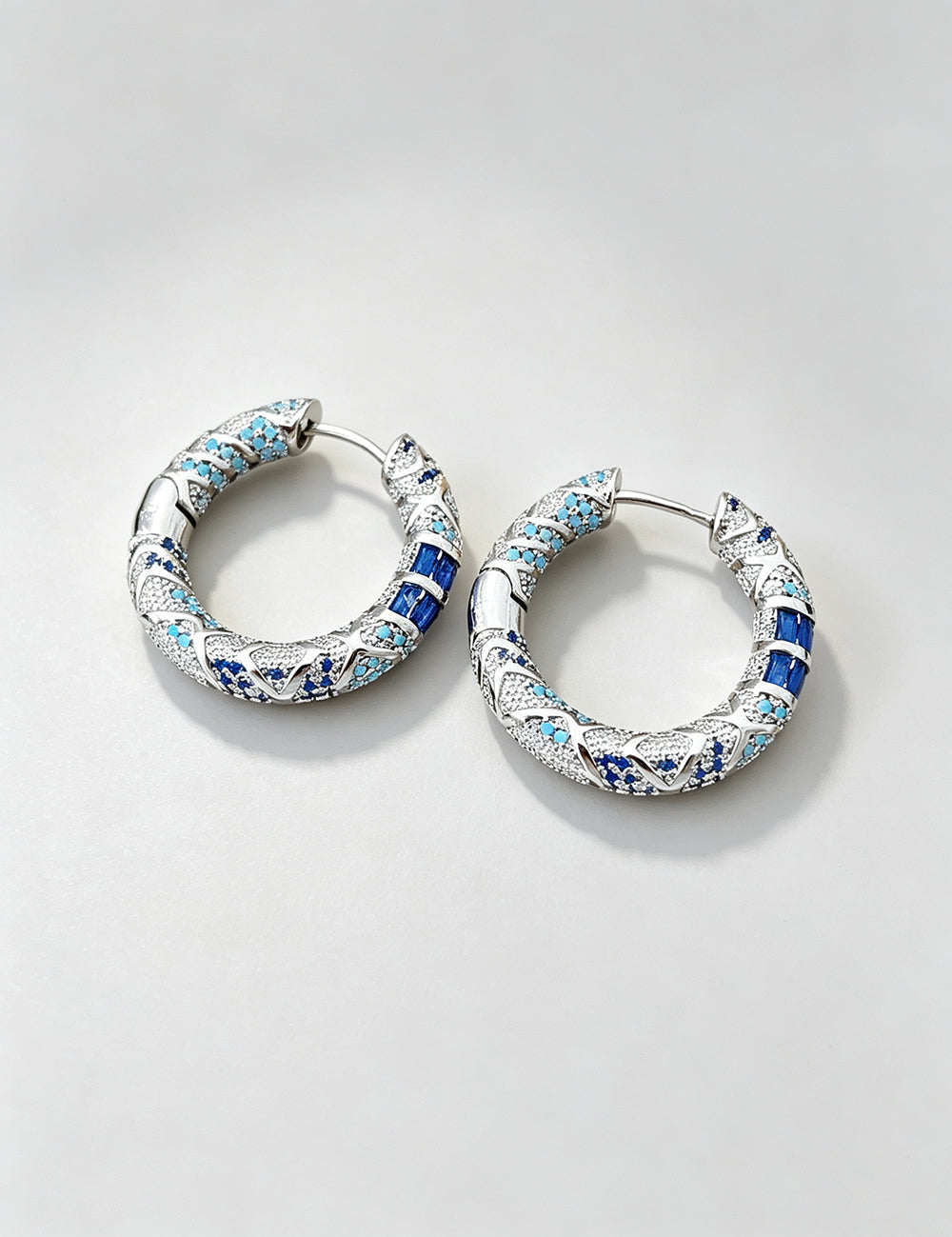 Retro Cubic Zirconia Statement Hoop Earrings 6W6JER741