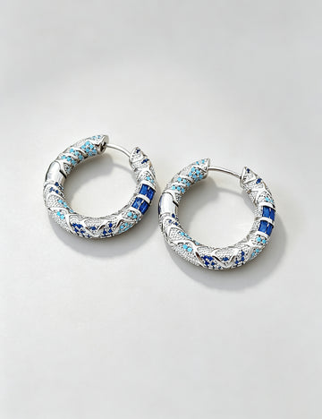 Retro Cubic Zirconia Statement Hoop Earrings 6W6JER741
