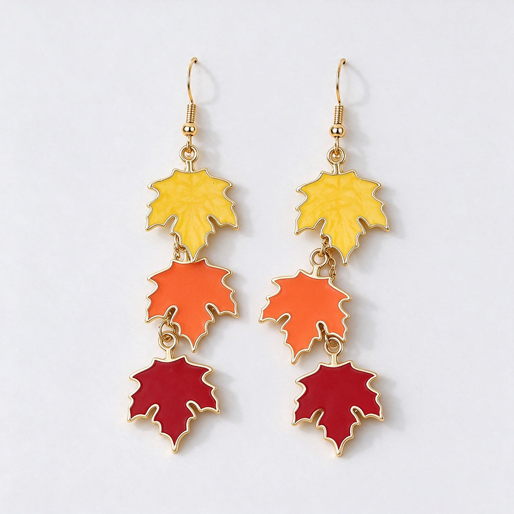Maple Leaf Pearl Drop Earrings - DippedShop Wholesale - #6563