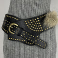 Chunky Punk Wide Studded PU Leather Belt 6W6JBT186