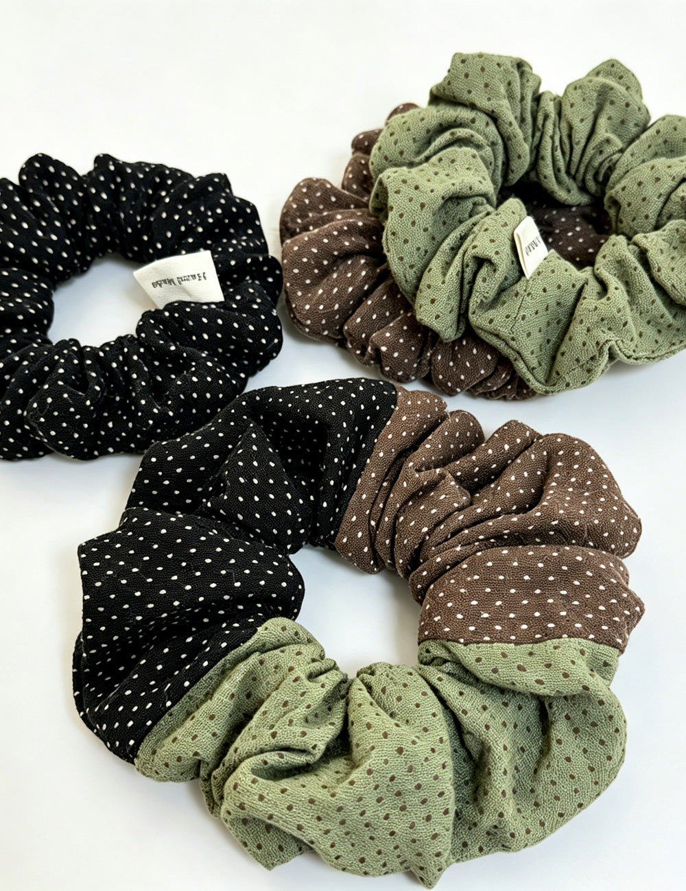 Ruffled Polka Dot Scrunchies - DippedShop Wholesale - #4947