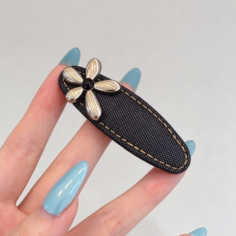 Irregular Flower Denim Hair Pin - DippedShop Wholesale - #3011