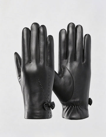 Fleece Lined Leather Touchscreen Gloves - DippedShop Wholesale - #8723