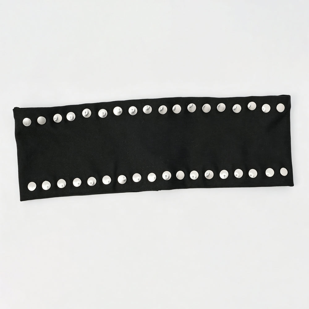 Vintage Metal Rivet High Elastic Headband 6W6HBD409