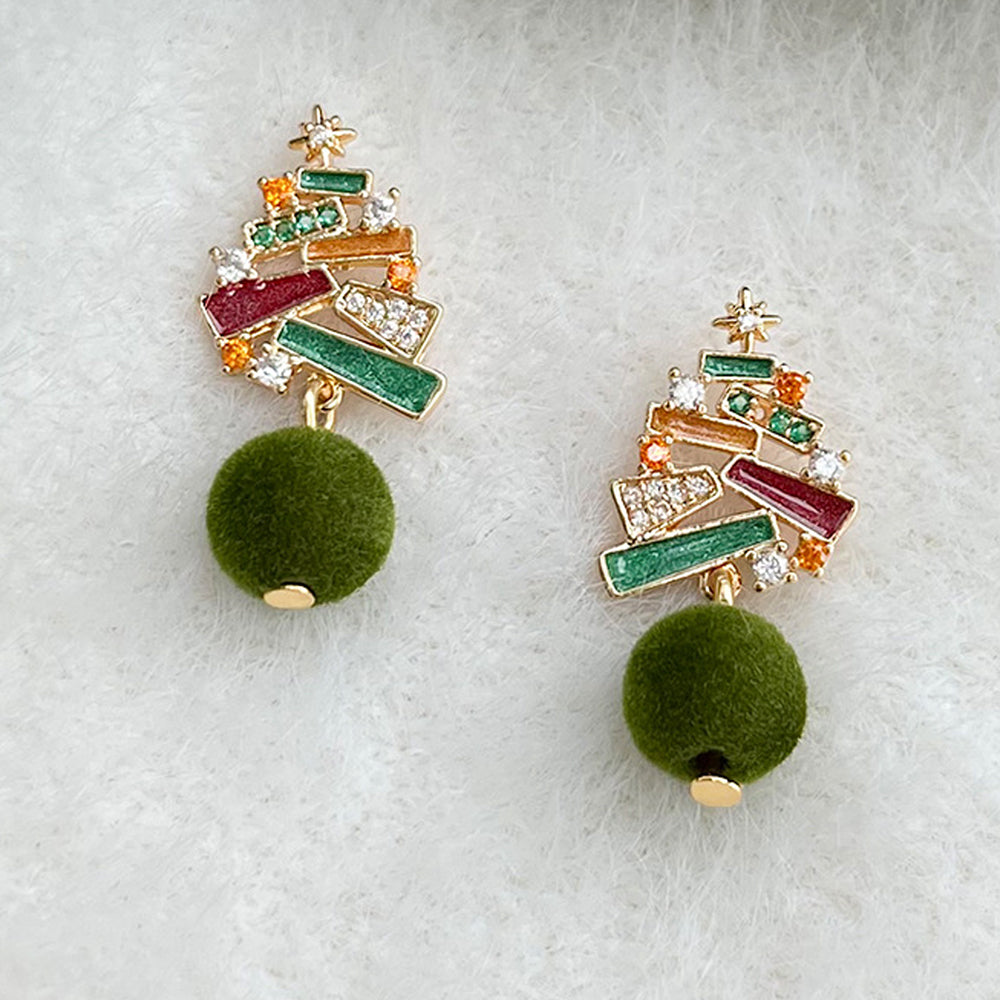 Christmas Tree Dangle Earrings - DippedShop Wholesale - #0947