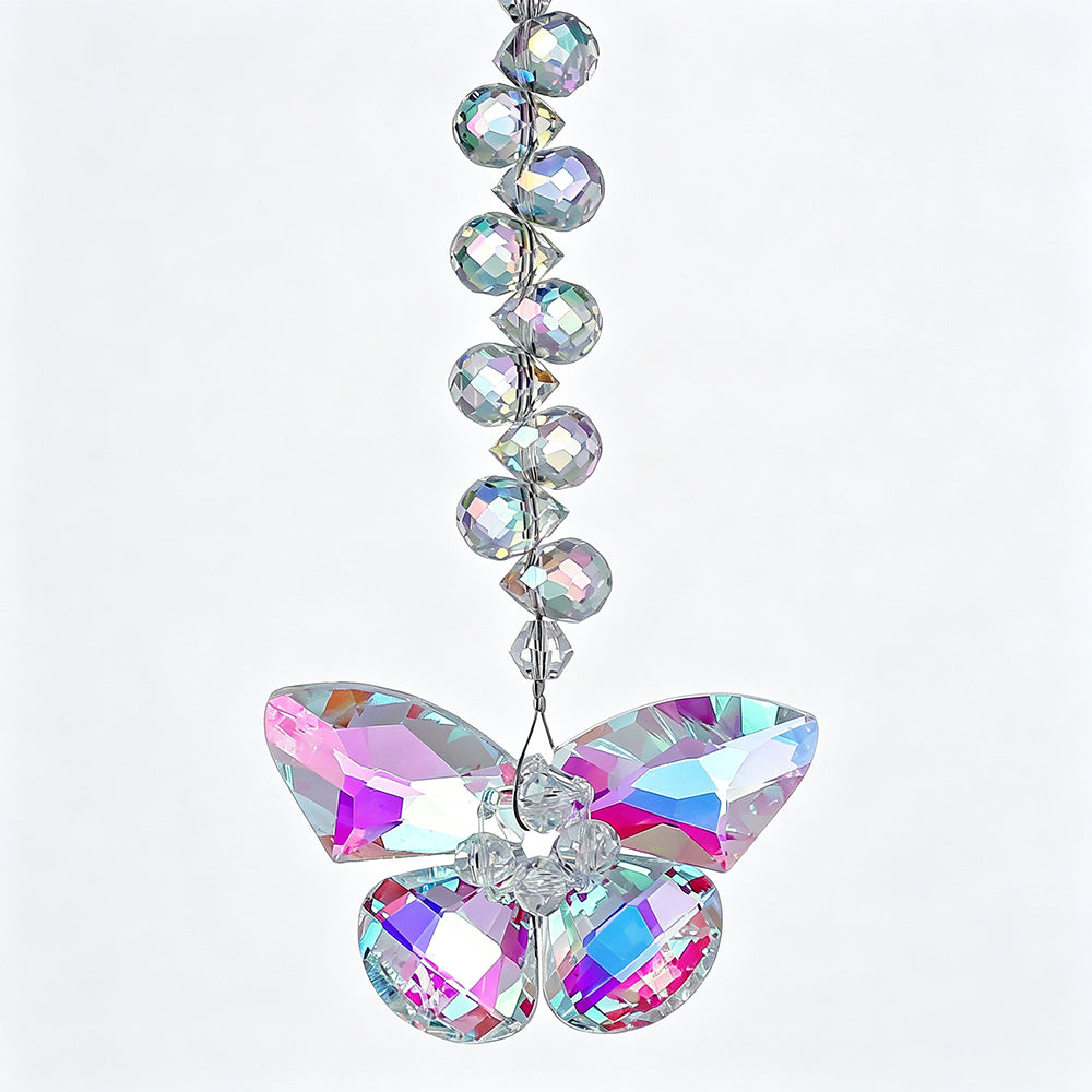 Sparkly Crystal Butterfly Bead Hanging Sunatcher 6H7HLS189