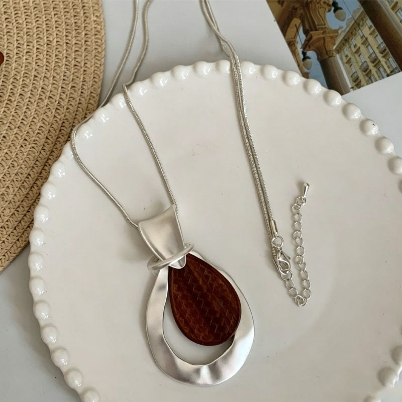 Boho-Style Gold Plated Wood Pendant Necklaces 6W6JNC660
