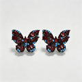 Vintage Cubic Zirconia Butterfly Stud Earrings 6W6JER734