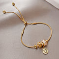 Elegant Rhinestones Heart Pendant Bracelet 6W6JBR678