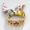 Chunky Gold Hammered Hollow Cuff Scarf Bracelet 6W6JBR746