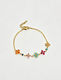 Elegant Gold Plated Colorful Rhinestones Floral Bracelet 6W6JBR690