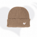 Solid Color Heart Embroidery Distress Beanie Hat 6W6HAT670