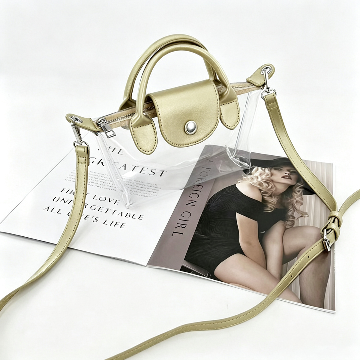 Trendy Clear Dumpling Color Contrast Crossbody Bag 6W10BBG2121