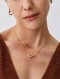 Trendy Cubic Zircon Gold Plated Chain Necklace 6W6JNC1028
