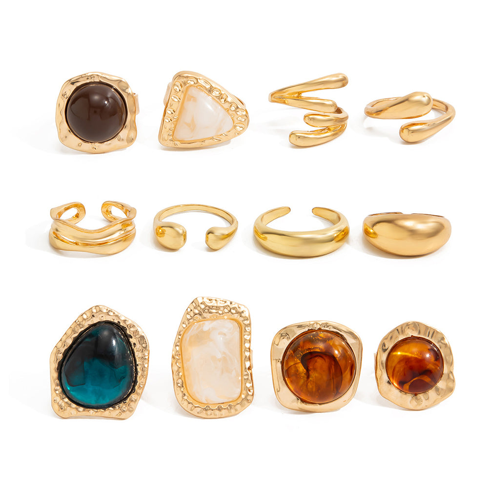 Resin Gemstone Statement Ring - DippedShop Wholesale - #4355