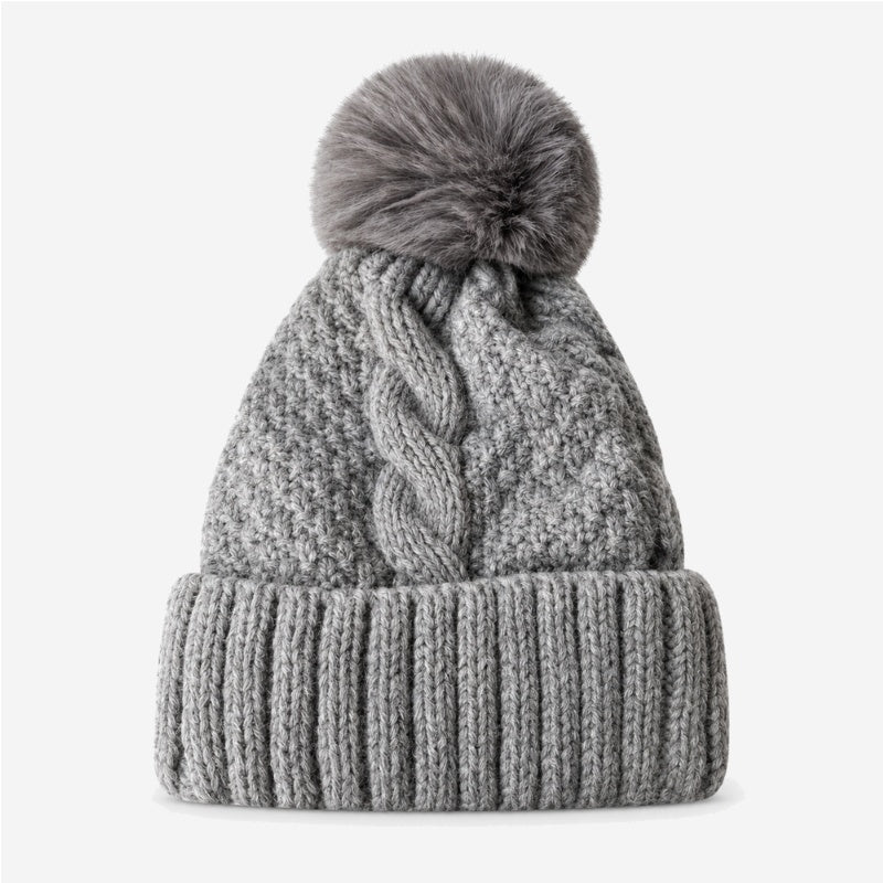 Minimalist Solid Color Fold-Over Cuff Knit Hat 6W6HAT632