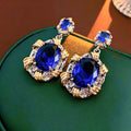 Trendy Blue Irregular Textured Dangle Earrings 6W6JER737