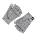 Simple Solid Color Fingerless Convertible Mittens Gloves 6W6GLO77