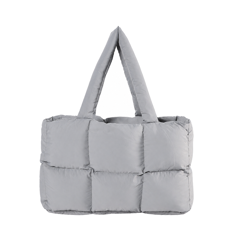 Simple Solid Color Soft Puffer Tote Bag 6W10BBG1801