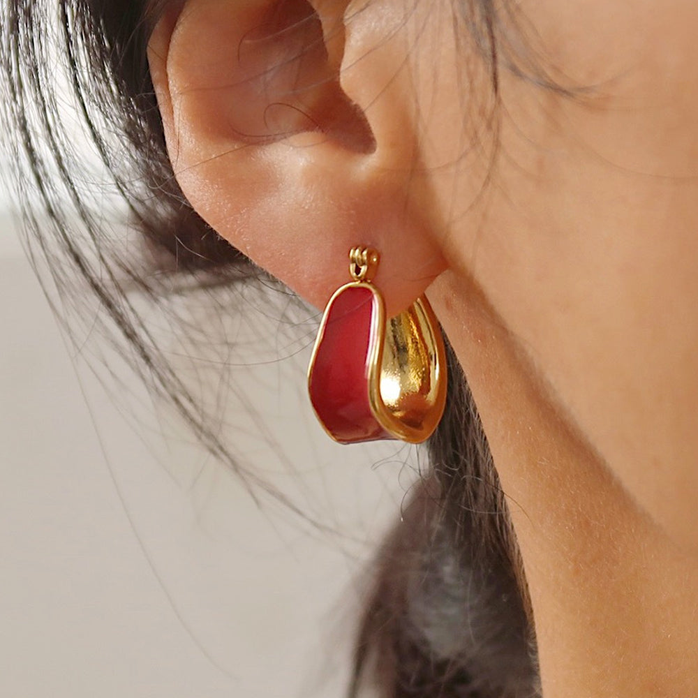 Irregular Hoop Earrings - DippedShop Wholesale - #7619