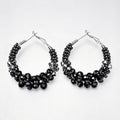 Blue Crystal Woven Beads Hoop Earrings 6W6JER788