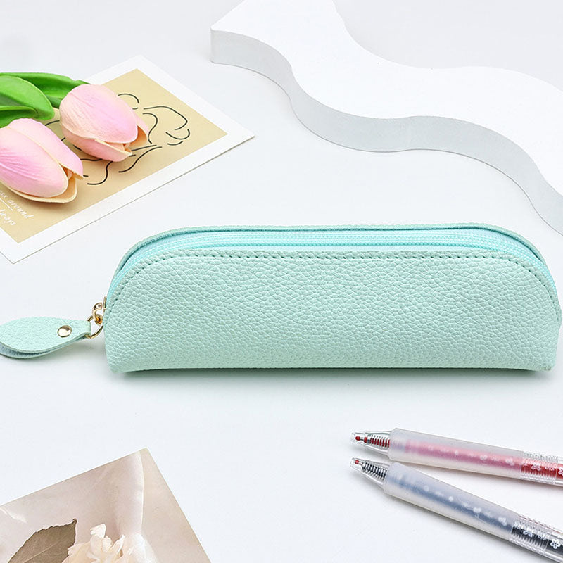Creative Lychee Grain Solid Color PU Pencil Pouch 6S10BOB1056