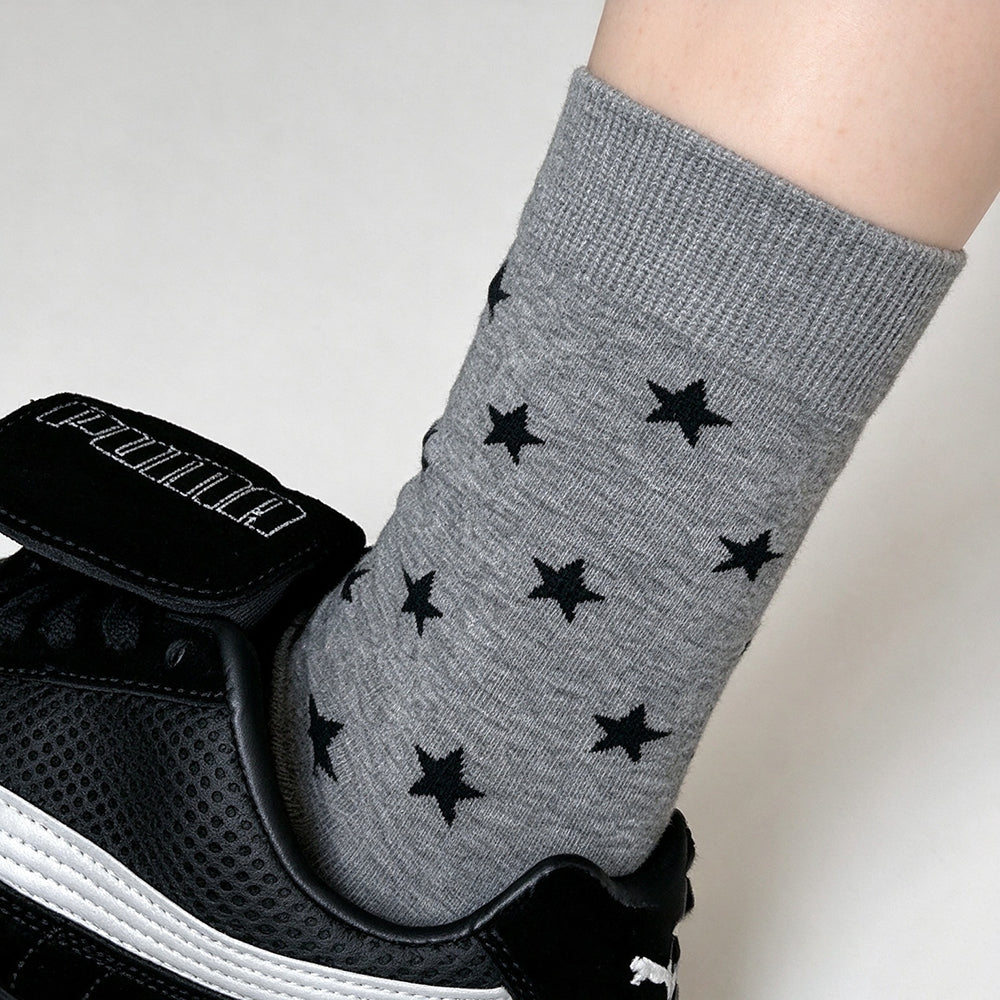 Heart Print Cotton Crew Socks - DippedShop Wholesale - #6867
