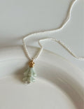 Creative Pearl Mini Christmas Tree Charm Necklace 6W6JNC875