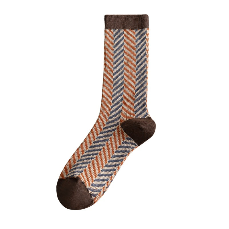 Retro Geometric Jacquard Crew Socks 6W8FSO662