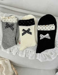 Cute Polka Dot Bow Knot Slouchy Socks 6W8FSO673