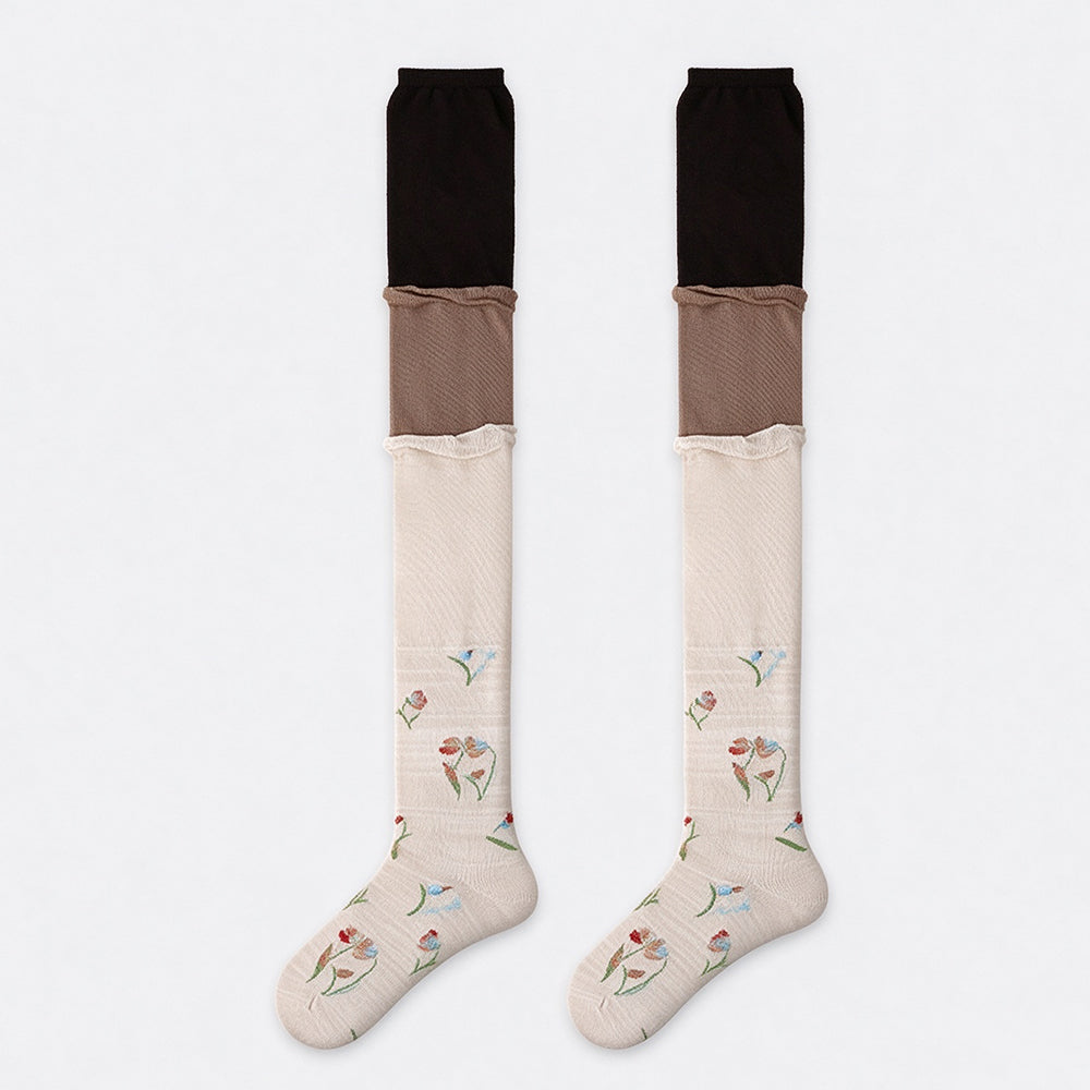 Striped Non-Slip Knit Stockings - DippedShop Wholesale - #5827