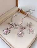 Elegant Rhinestones Pendant Bowknot Choker Necklace 6W6JNC915