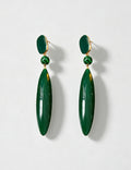 Vintage Square Emerald Long Teardrop Dangle Earrings 6W6JER735