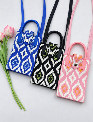 Boho Color Contrast Knit Crossbody - DippedShop Wholesale - #7043