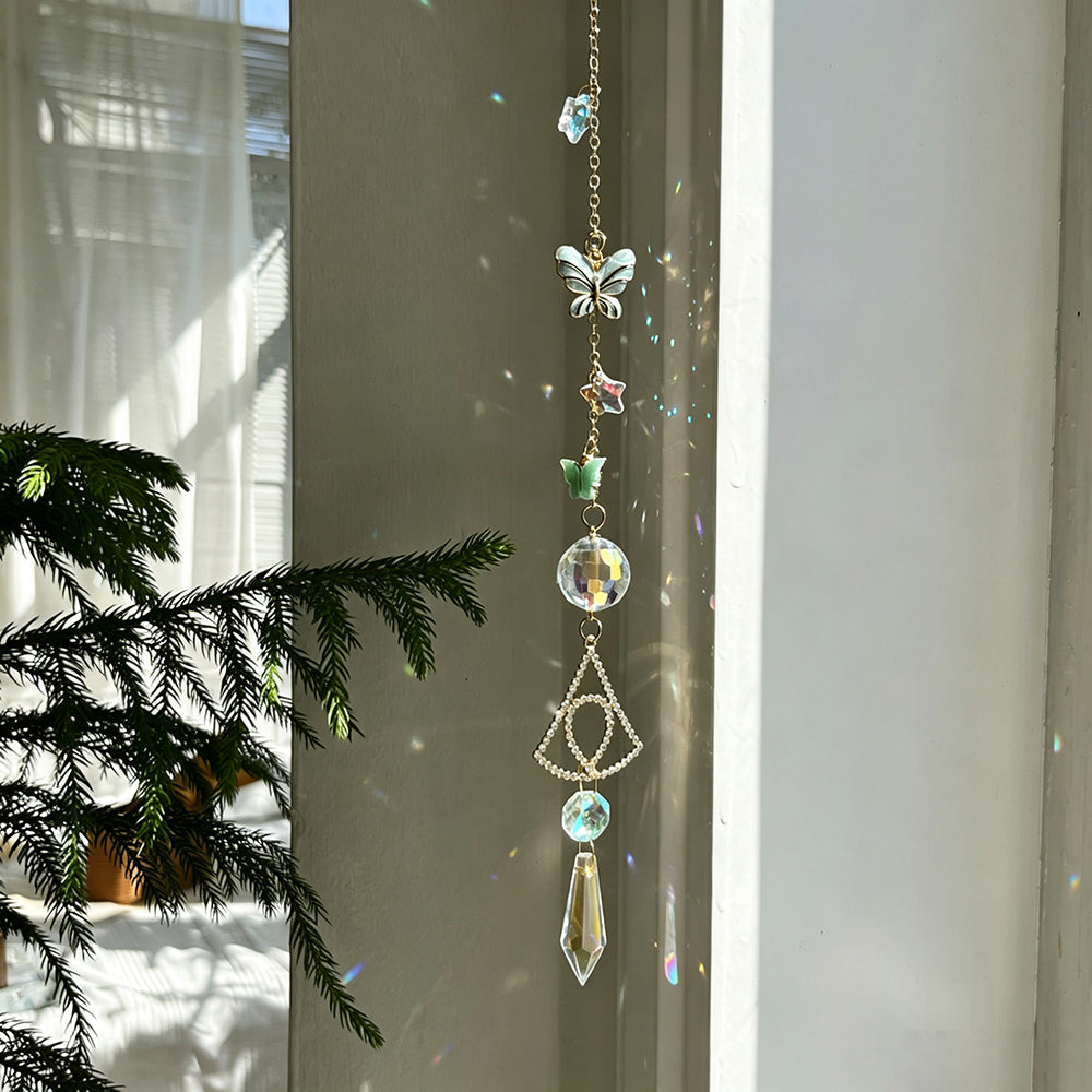 Butterfly Crystal Wind Chime Suncatcher - DippedShop Wholesale - #9315