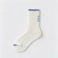 Color Block Jacquard Rib Socks - DippedShop Wholesale - #8483